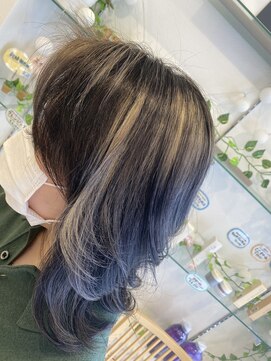 美粧ほそや 横浜反町 外国人風 グレー×バレイヤージュ