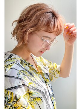 クシュ 所沢東口店(kusyu...) ピンクラベンダーピンクグラデーション赤髪クラシカルボブ