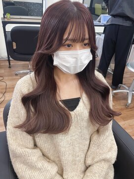 リコバイアフロート(riko by afloat) ピンクベージュ/ピンクブラウン/サイドバング/韓国ヘア