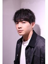 ネイビー(NAVY)&nbsp;無造作刈り上げマッシュ