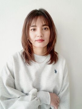 ガーランドツー(Garland 2F) ミディアム くびれ/ピンクベージュ/ウルフ/前髪/池袋