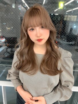 ランテルディ 渋谷(LANTERDIT) 韓国ヘア　ブラウンベージュ　ロング　顔周りカット　20代30代