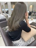 ブリーチなしダブルカラーでオリーブグレージュ