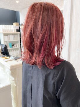 キャアリー(Caary) 20代30代40代50代60代福山市caary大人外ハネ切りっぱなしピンク