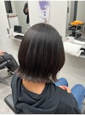 美髪ストレート×外ハネ［似合わせカット/ウェーブミディアム］