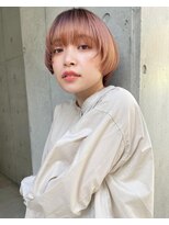 スリープ(Three-p.)&nbsp;マッシュショート×ピンクベージュカラー