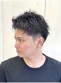 メンズビジネスショートツイストスパイラルパーマツーブロック