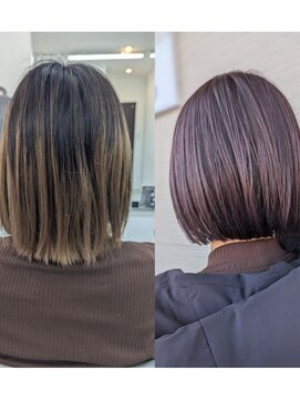 グラム 岡崎北店(gram) 切りっぱなしボブ×ラベンダー