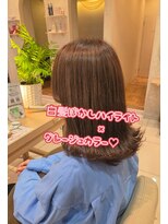 ミーサ(MYSA)&nbsp;白髪ぼかしハイライト×グレージュカラー　透明感カラー