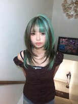 キイ 原宿 表参道(K.e.y)&nbsp;シャギーカットハイトーンデザインカラー