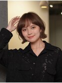 骨格ストレートに似合うくびれボブ/外ハネ