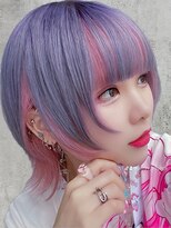 Voyage Nike 池袋【ケアブリーチ/ダブルカラー/インナーカラー/髪質改善】&nbsp;ウルフカット/インナーカラー/ピンク/ラベンダー