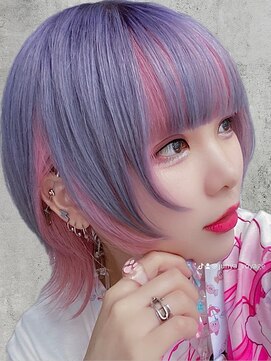 Voyage Nike 池袋【ケアブリーチ/ダブルカラー/インナーカラー/髪質改善】 ウルフカット/インナーカラー/ピンク/ラベンダー