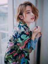 アメリエギャルソン 岩槻店(amelie et garcon) 無造作ウェーブがおしゃれな伸ばしかけボブ【amelie 岩槻】
