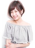 アシメショートエアリーショートグレージュナチュラルボブ