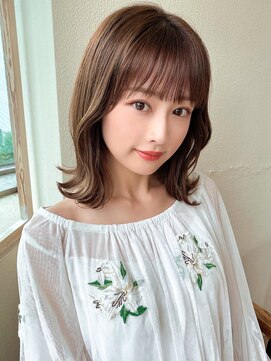 アフロート ディル(AFLOAT D'L) AFLOAT浜田 韓国風ヘア ヨシンモリ 透明感カラー セミロング髪型