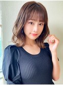 【eri】韓国風ヘア ヨシンモリ シースルーバング ミディアム髪型