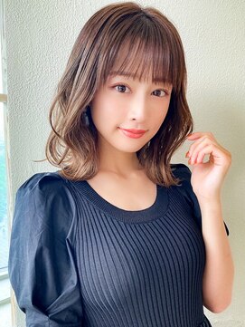 アフロート ディル(AFLOAT D'L) 【eri】韓国風ヘア ヨシンモリ シースルーバング ミディアム髪型