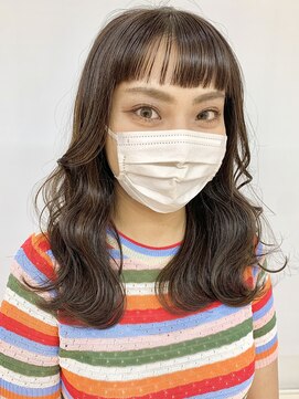 クオリス 上板橋店(QUALIS) オン眉★韓国風ヘア/オリーブベージュ/ヨシンモリ/鎖骨ライン