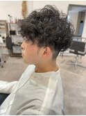 無造作マッシュメンズショート☆マットカラーデジタルパーマ