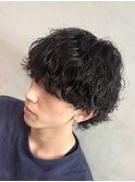 メンズマッシュウルフパーマツイストスパイラルパーマメンズヘア