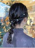 〔mist〕パールアクセアレンジ/結婚式ヘア/編みおろし/金沢文庫