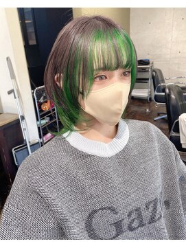 ガルボ ヘアー(garbo hair) ハイトーンデザインカラー10代20代