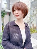 say.黒髪ボブルフネビージュ小顔ワンレン丸みショートハイライト