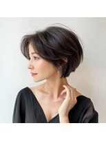 ユキオ オブ ヘアー(YUKIO of Hair)&nbsp;大人美人ショートボブパーマウルフパーマアッシュベージュ