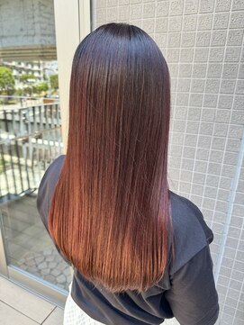髪質改善ヘアエステサロン スロウ(SLOW by opsia) 赤髪long