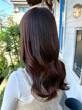 アズグロウヘアー(AS GROW HAIR) チョコブラウンカラー×やわらかウェーブ暗めカラー