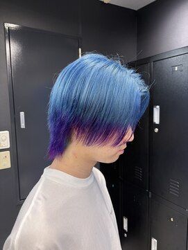 ホワイト 梅田(white) メンズデザインカラーブルー×パープル>