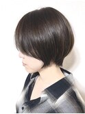 大人ガーリーダークアッシュミディアムレイヤーカット幕張本郷
