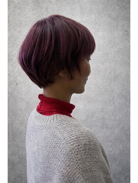 テラ(terra) 透明感ラベンダーピンク×コンパクトマッシュショートボブ