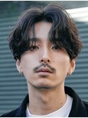 シャドウパーマルーズパーマ毛流れヘアメンズマッシュ原宿