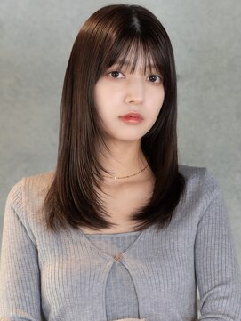 オーブヘアー マーゼル 上田店(AUBE HAIR mazzel) 20代・30代_レイヤーカット_ナチュラルストレートヘア