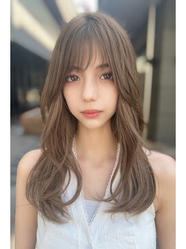 リークフー(Ree cu fuu) 韓国風くびれレイヤーカットハッシュカットミルクティーベージュ