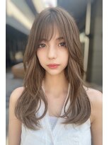 リークフー(Ree cu fuu) 韓国風くびれレイヤーカットハッシュカットミルクティーベージュ