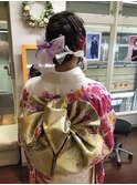 成人式と編み込みヘア
