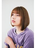 前髪ぱっつんイメチェンボブ/ショコラアッシュ/ヘルシースタイル