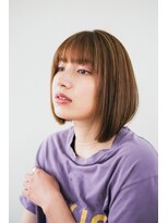 ピズム(PISM) 前髪ぱっつんイメチェンボブ/ショコラアッシュ/ヘルシースタイル