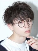 2ブロック刈り上げマッシュ 【アシメバング】 サイドパート