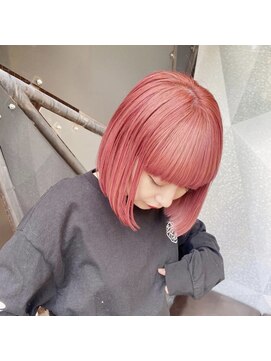 カンヌ(CANNES) 切りっぱなしピンクボブ