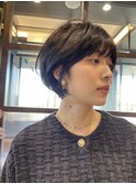 大人可愛い 丸みショートボブ　【ボブ/ショートボブ/ひし形】