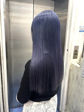 ホワイト 梅田(white) #ブルーラベンダー/色落ちシルバーカラー