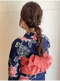 着付 浴衣着付け ヘアセット あみ下ろしアレンジ
