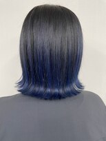 アオアクア バイ グルグル 小岩店(ao akua by GULGUL) ネイビーブルー×バレイヤージュ