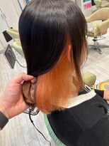 ビス フルール 日暮里店(Vis fleur)&nbsp;大人可愛いインナカラーピンクベージュイヤリングカラー