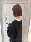 YOKE 切りっぱなしボブ丸くないボブ大人ボブピンクベージュ