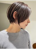 ハイライトバレイヤージュダブルカラーショートカット30代40代　